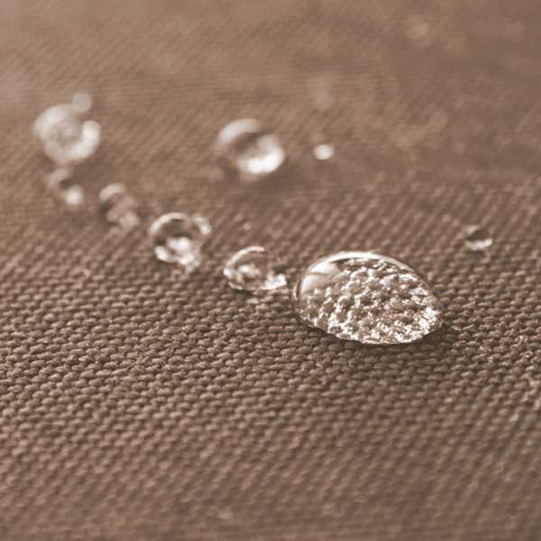 Water drops on cotton canvas